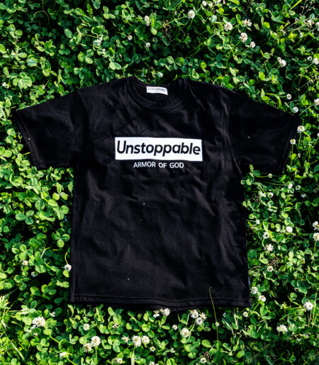 언스탑퍼블 박스로고 반팔티 블랙화이트 (UNSTOPPABLE box logo T-shirt)