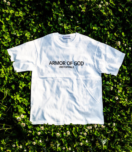 아머오브갓 반팔티 화이트블랙 (ARMOR OF GOD T-shirt)