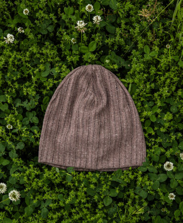 린넨 니트 골지 비니 브릭 (linen knit beanie)
