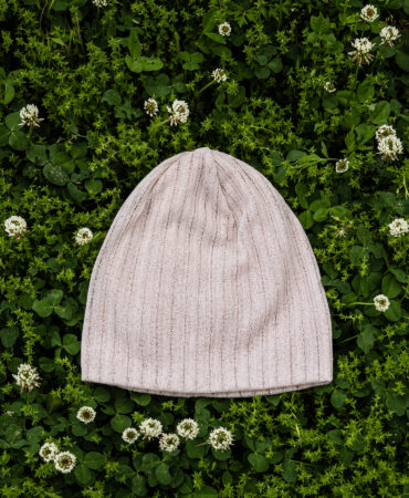 린넨 니트 골지 비니 베이지 (linen knit beanie)