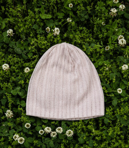 린넨 니트 골지 비니 베이지 (linen knit beanie)