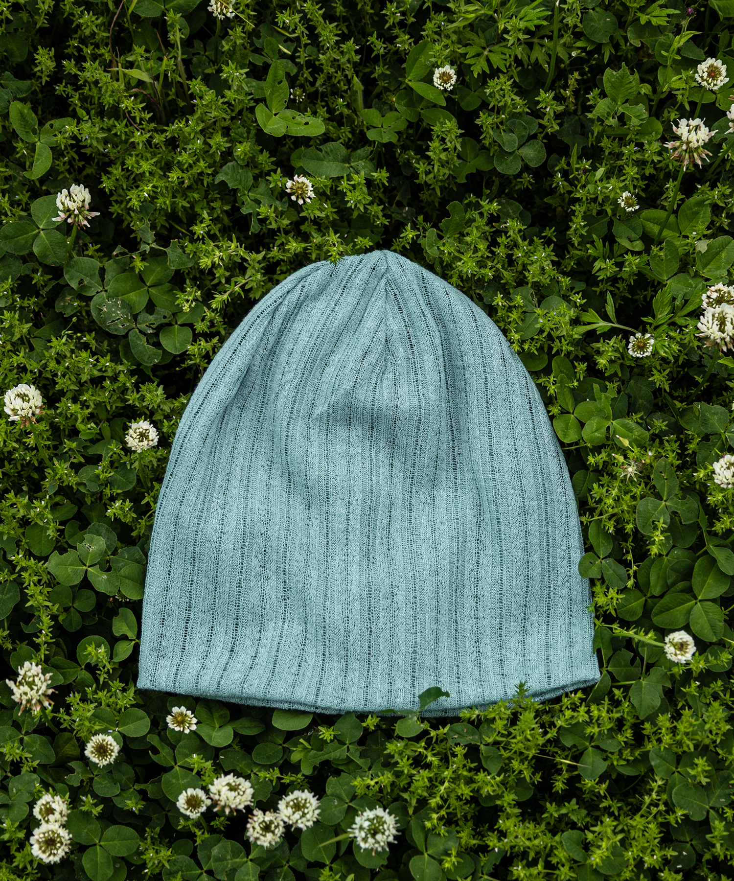 린넨 니트 골지 비니 민트 (linen knit beanie)