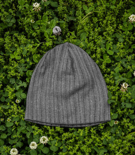 린넨 니트 골지 비니 코코아 (linen knit beanie)