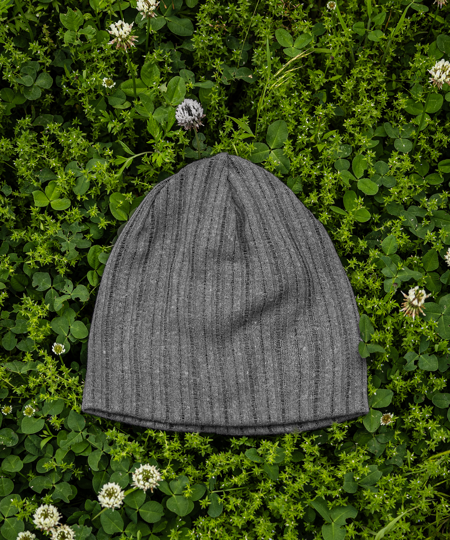 린넨 니트 골지 비니 코코아 (linen knit beanie)