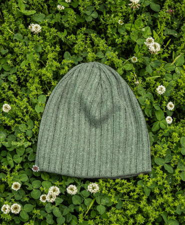 린넨 니트 골지 비니 캄카키 (linen knit beanie)