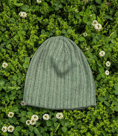 린넨 니트 골지 비니 캄카키 (linen knit beanie)