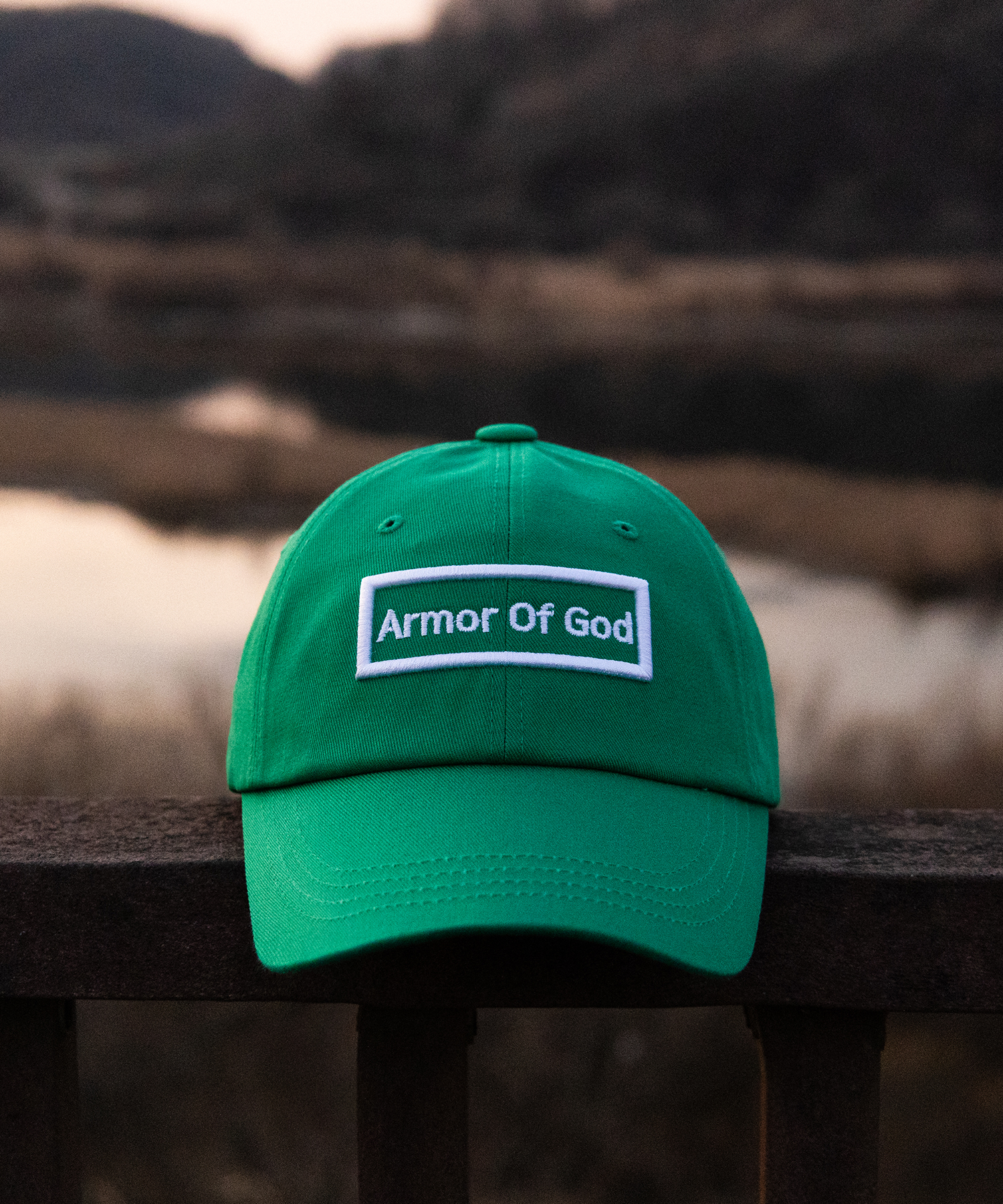 아머오브갓 박스로고 볼캡 그린 (ARMOR OF GOD box logo ballcap)
