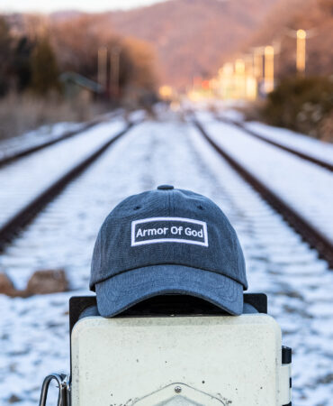 아머오브갓 박스로고 볼캡 차콜 (ARMOR OF GOD box logo ballcap)