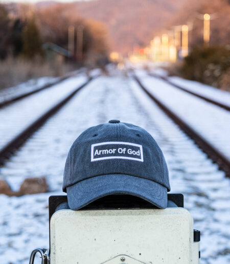 아머오브갓 박스로고 볼캡 차콜 (ARMOR OF GOD box logo ballcap)