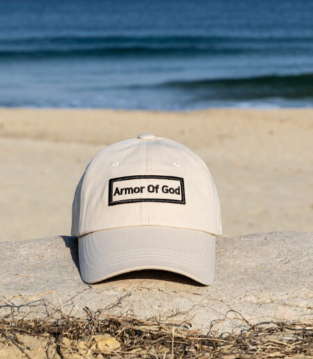 아머오브갓 박스로고 볼캡 베이지 (ARMOR OF GOD box logo ballcap)