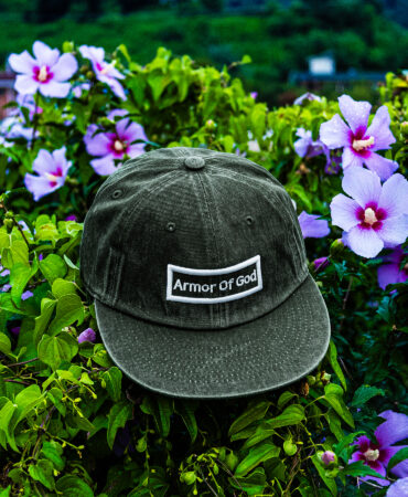 아머오브갓 박스로고 평챙 플랫캡 엣지카키 (ARMOR OF GOD flat cap)