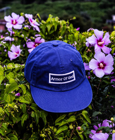 아머오브갓 박스로고 평챙 플랫캡 블루 (ARMOR OF GOD flat cap)