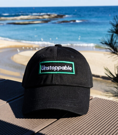 언스탑퍼블 박스로고 볼캡 블랙그린 (UNSTOPPABLE box logo ballcap)