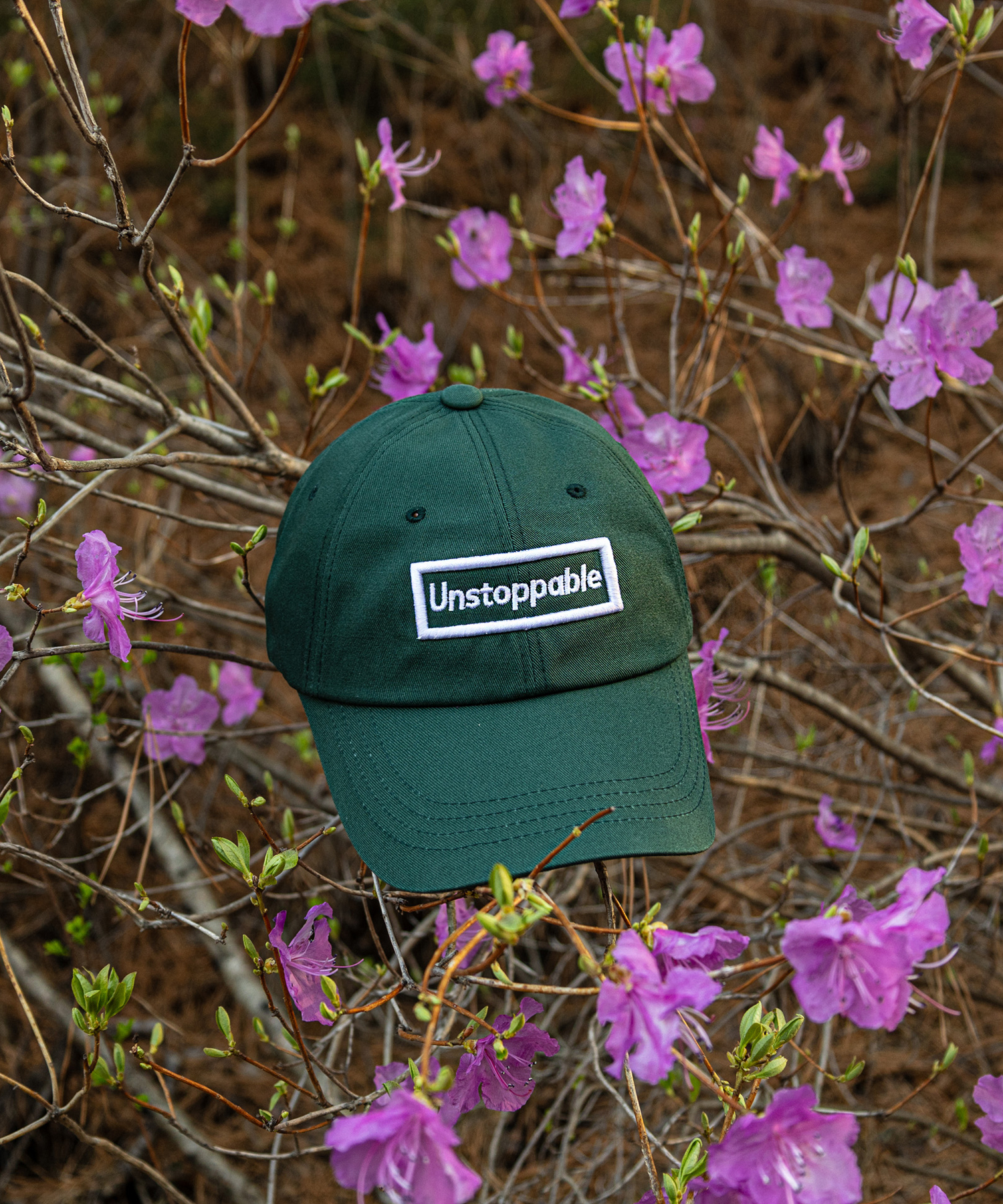 언스탑퍼블 박스로고 볼캡 딥그린 (UNSTOPPABLE box logo ballcap)