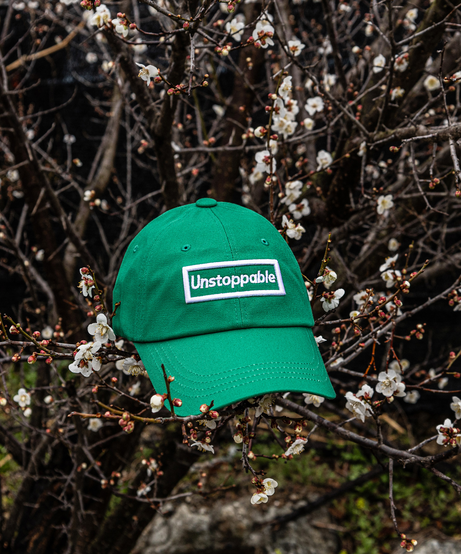언스탑퍼블 박스로고 볼캡 그린 (UNSTOPPABLE box logo ballcap)