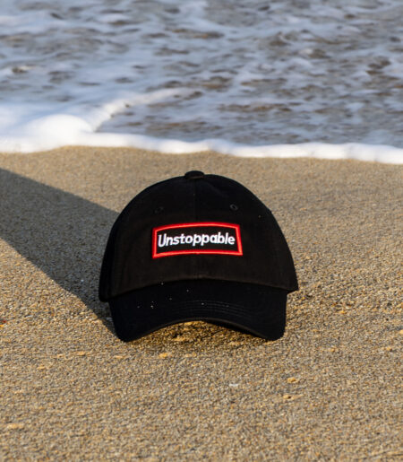 언스탑퍼블 박스로고 볼캡 블랙레드 (UNSTOPPABLE box logo ballcap)