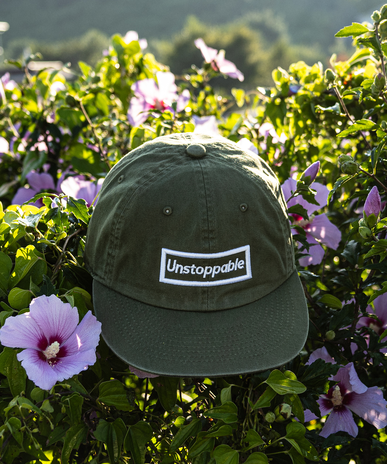 언스탑퍼블 박스로고 평챙 플랫캡 아미카키 (UNSTOPPABLE box logo flat cap)