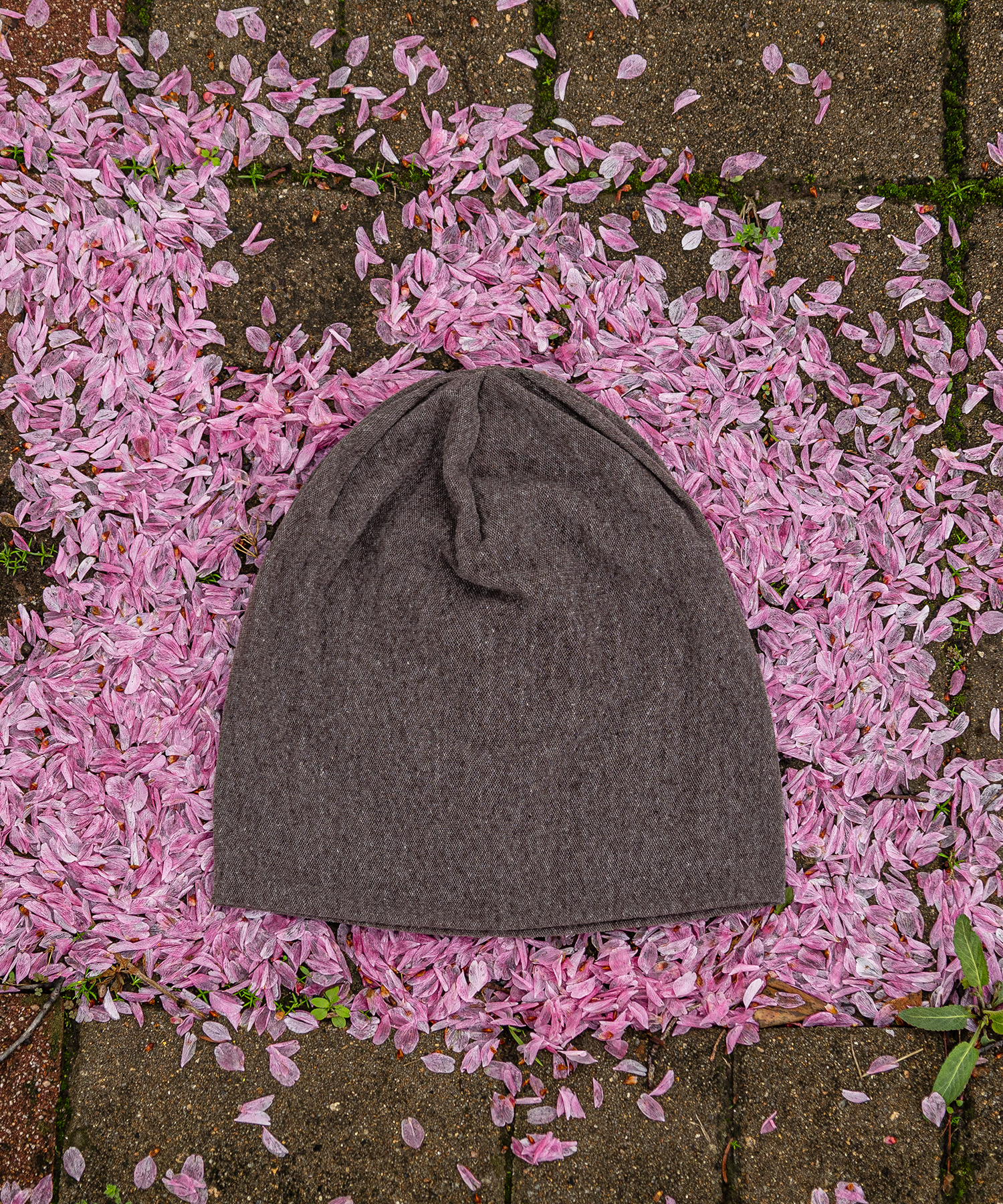 얇은 니트 망사 비니 브라운 (thin knit mesh beanie)