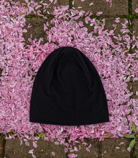 얇은 니트 망사 비니 블랙 (thin knit mesh beanie)