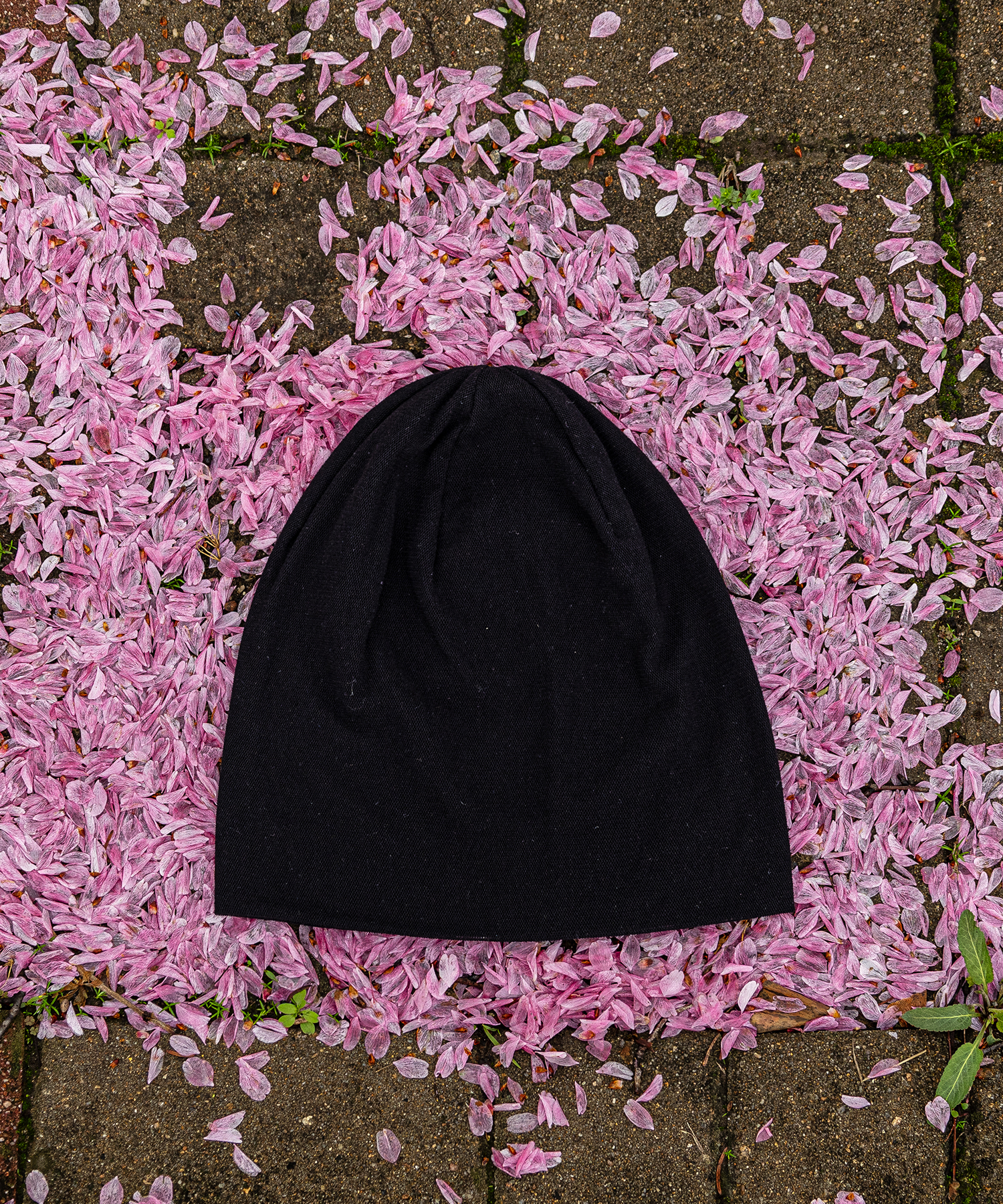 얇은 니트 망사 비니 블랙 (thin knit mesh beanie)