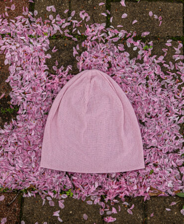 얇은 니트 망사 비니 핑크 (thin knit mesh beanie)