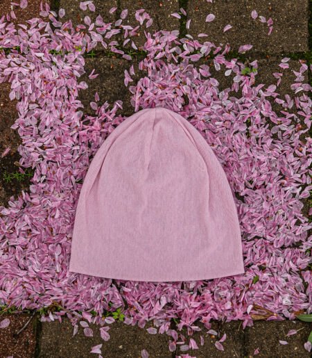 얇은 니트 망사 비니 핑크 (thin knit mesh beanie)