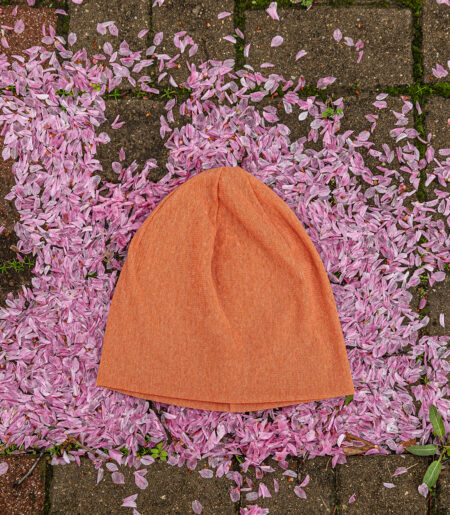 얇은 니트 망사 비니 피치 (thin knit mesh beanie)