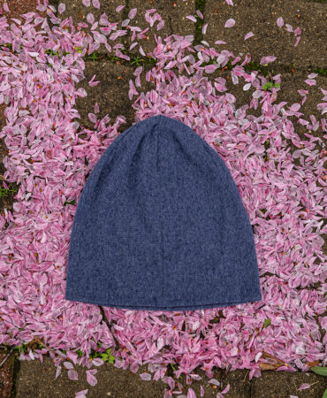 얇은 니트 망사 비니 블루 (thin knit mesh beanie)
