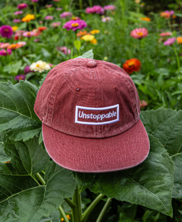 언스탑퍼블 박스로고 평챙 플랫캡 엣지버건디 (UNSTOPPABLE box logo flat cap)