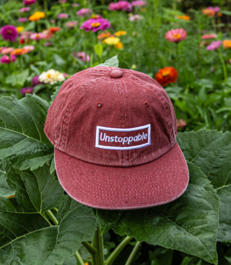언스탑퍼블 박스로고 평챙 플랫캡 엣지버건디 (UNSTOPPABLE box logo flat cap)