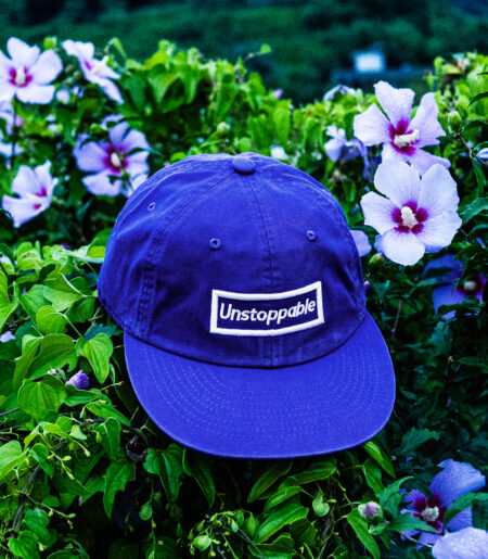 언스탑퍼블 박스로고 플랫캡 평챙 블루 (UNSTOPPABLE box logo flat cap)