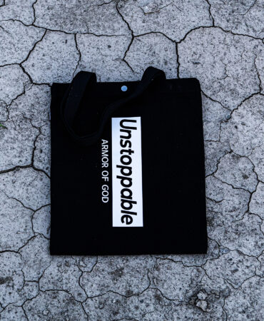 언스탑퍼블 박스로고 에코백 블랙화이트 (UNSTOPPABLE box logo eco bag)
