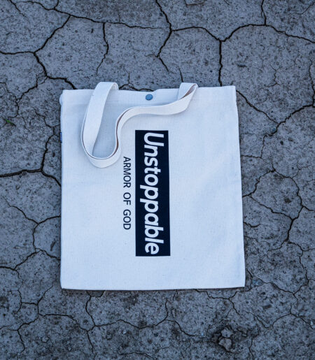 언스탑퍼블 박스로고 에코백 아이보리블랙 (UNSTOPPABLE box logo eco bag)